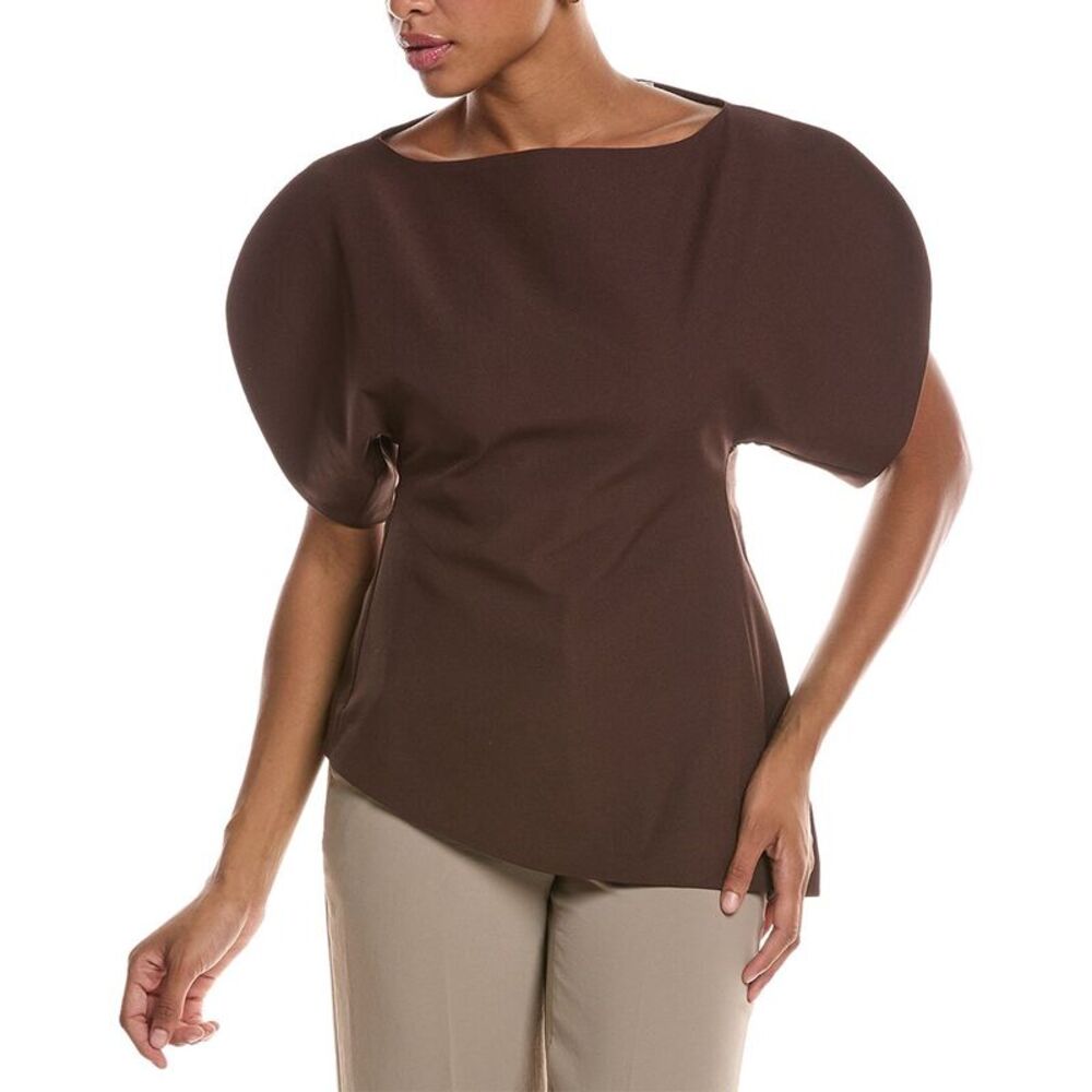 Estellina Womens Drape Top, Brown